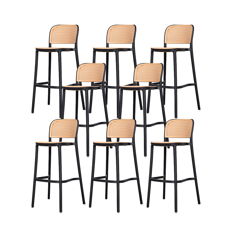 Plastic Stackable Bar Stool Modern Backrest Bar Stools for Dining Room