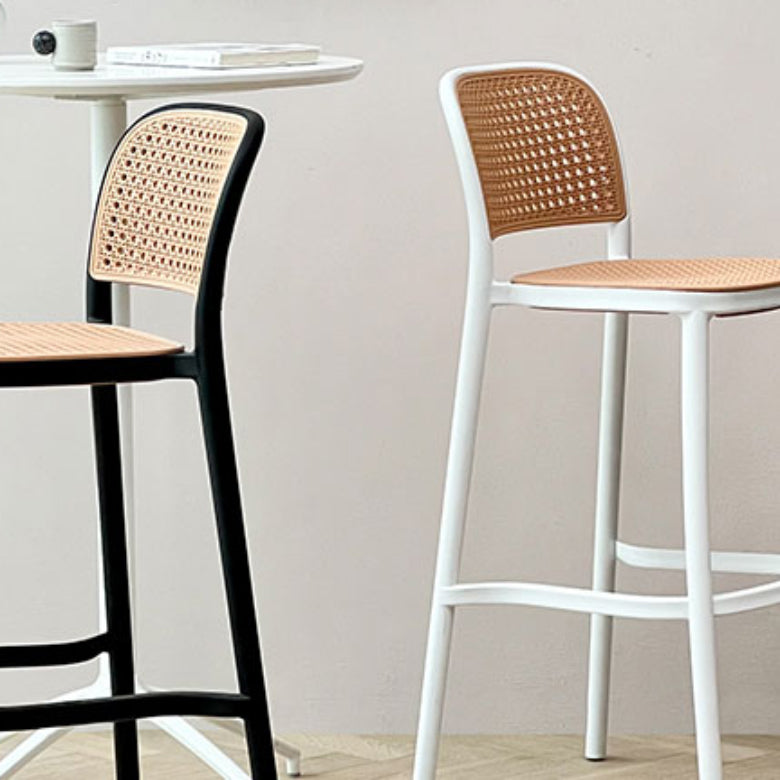 Plastic Stackable Bar Stool Modern Backrest Bar Stools for Dining Room