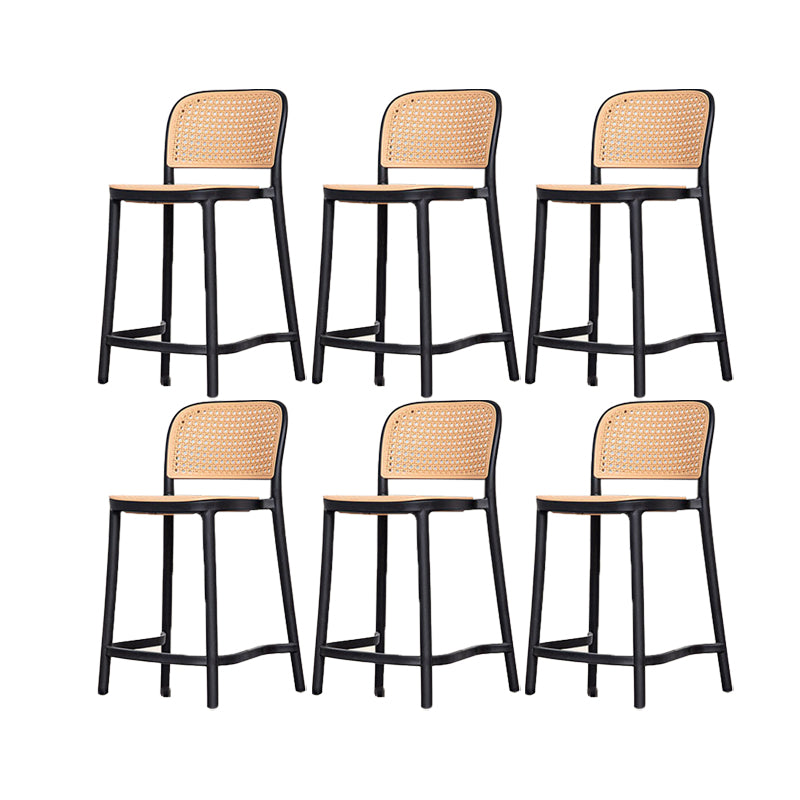 Plastic Stackable Bar Stool Modern Backrest Bar Stools for Dining Room