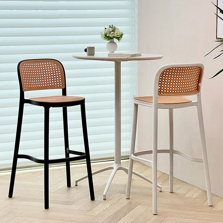 Plastic Stackable Bar Stool Modern Backrest Bar Stools for Dining Room