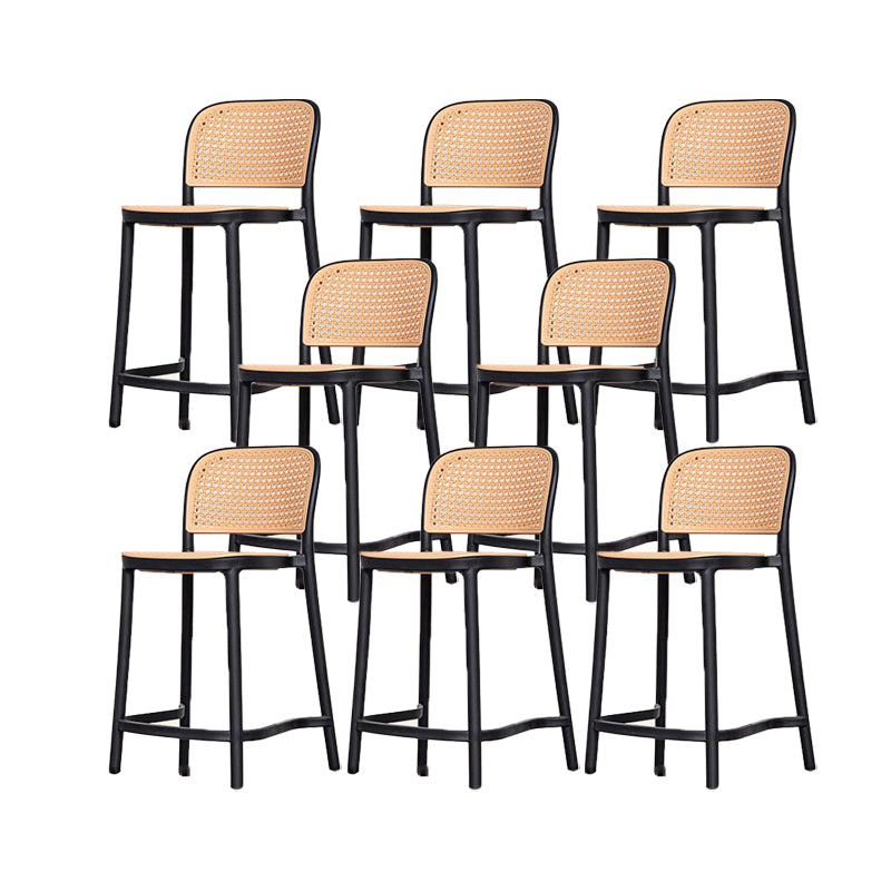 Plastic Stackable Bar Stool Modern Backrest Bar Stools for Dining Room