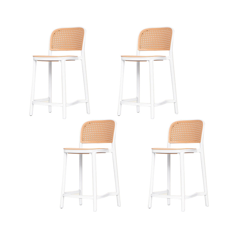 Plastic Stackable Bar Stool Modern Backrest Bar Stools for Dining Room