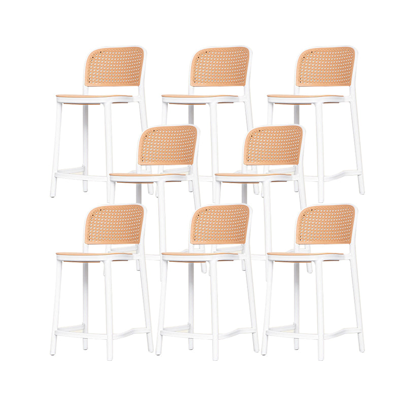 Plastic Stackable Bar Stool Modern Backrest Bar Stools for Dining Room