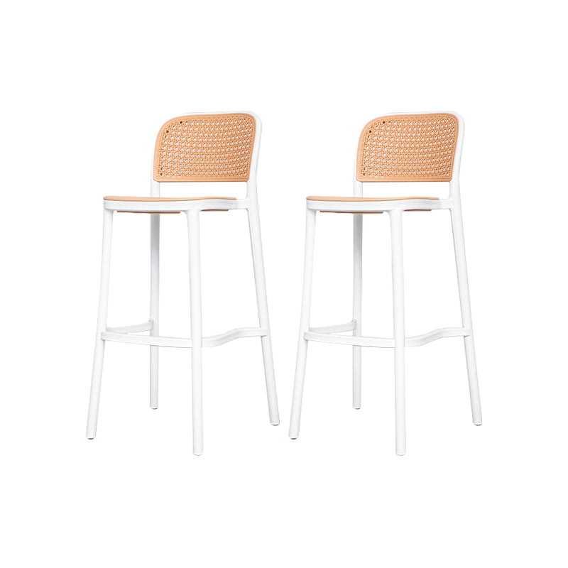 Plastic Stackable Bar Stool Modern Backrest Bar Stools for Dining Room