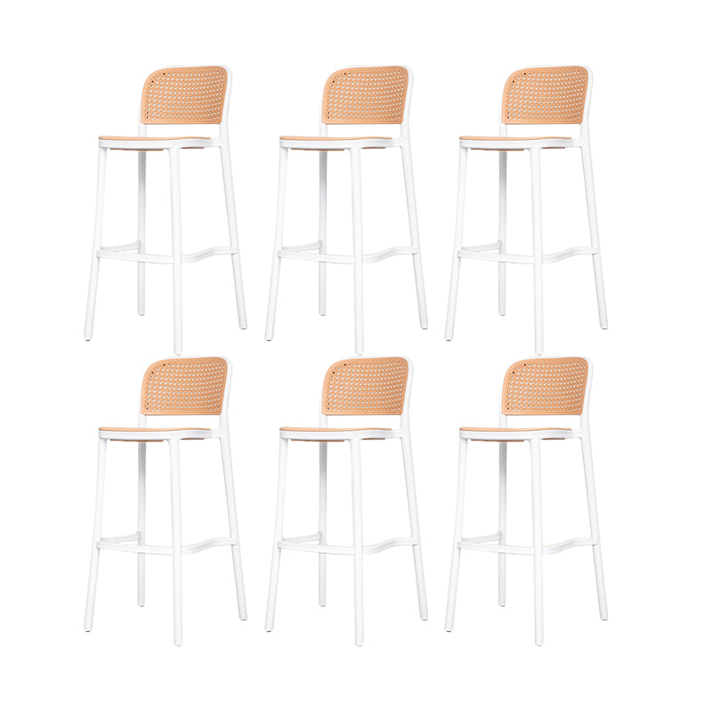 Plastic Stackable Bar Stool Modern Backrest Bar Stools for Dining Room