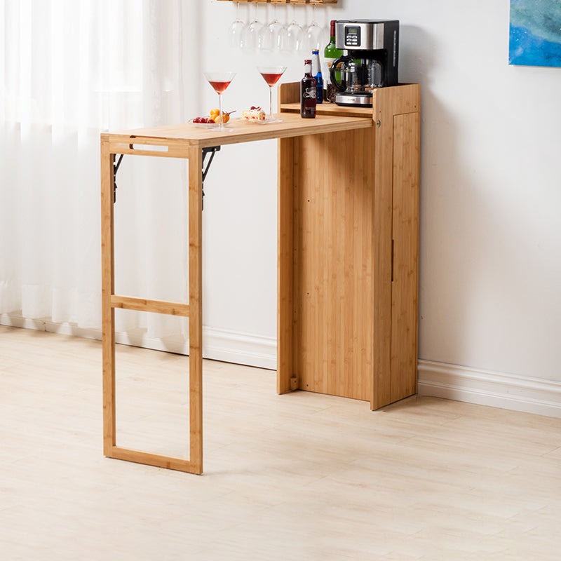 Bamboo Bar Table Folding Dining Table for Kitchen Living Room