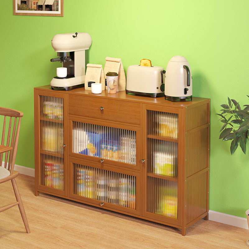 Contemporary Sideboard Cabinet Bamboo Sideboard Table with Drawers for Dining Room