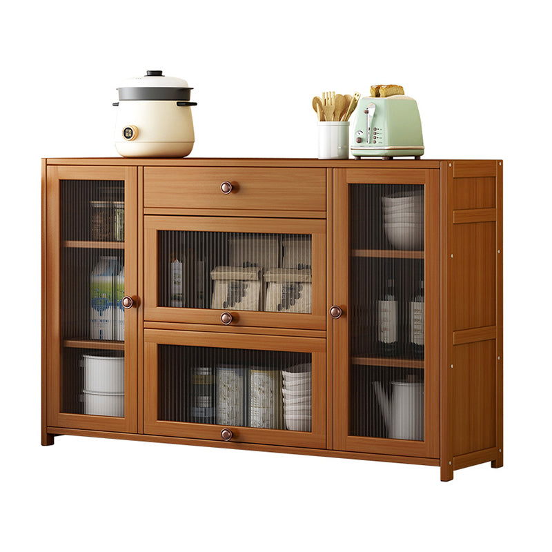 Contemporary Sideboard Cabinet Bamboo Sideboard Table with Drawers for Dining Room