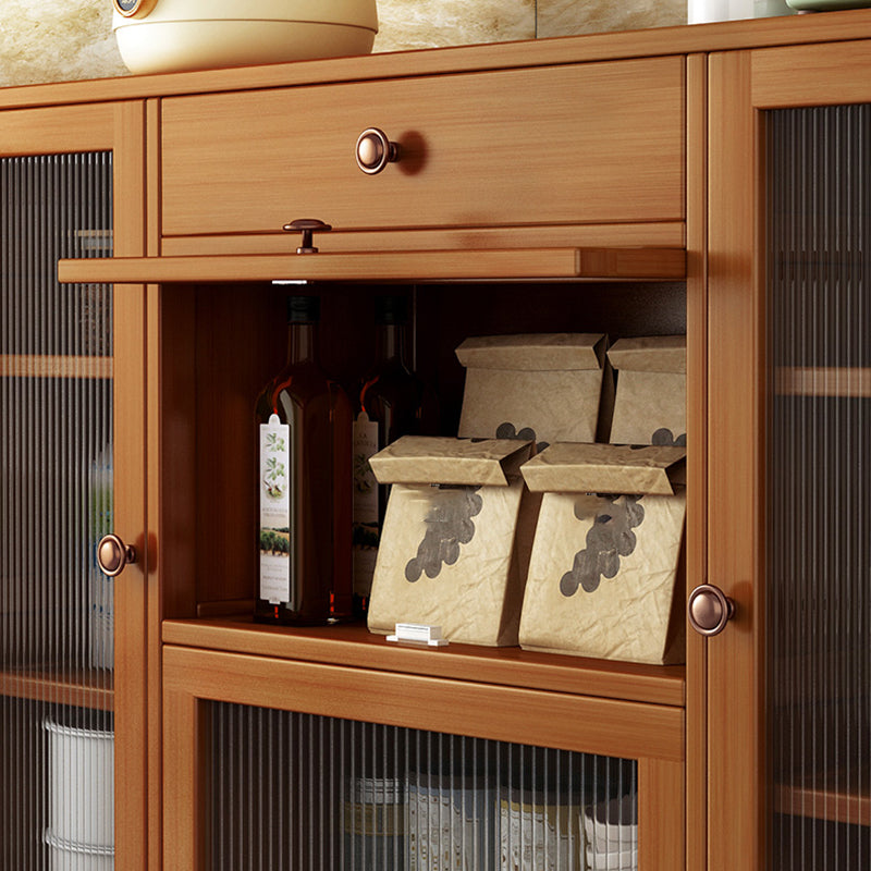 Contemporary Sideboard Cabinet Bamboo Sideboard Table with Drawers for Dining Room