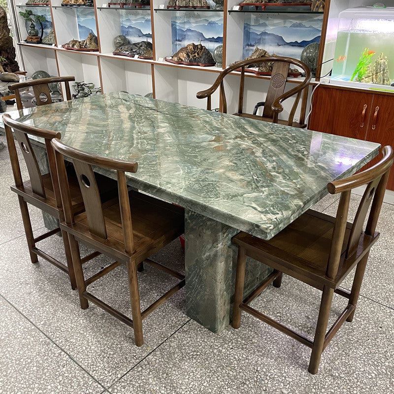Stone Contemporary Style Dining Table Water Resistant in Green
