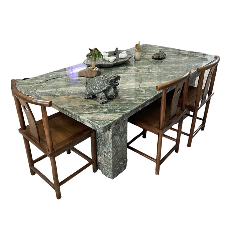 Stone Contemporary Style Dining Table Water Resistant in Green