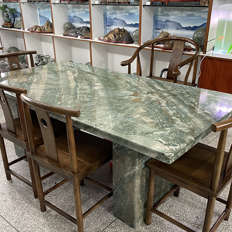 Stone Contemporary Style Dining Table Water Resistant in Green