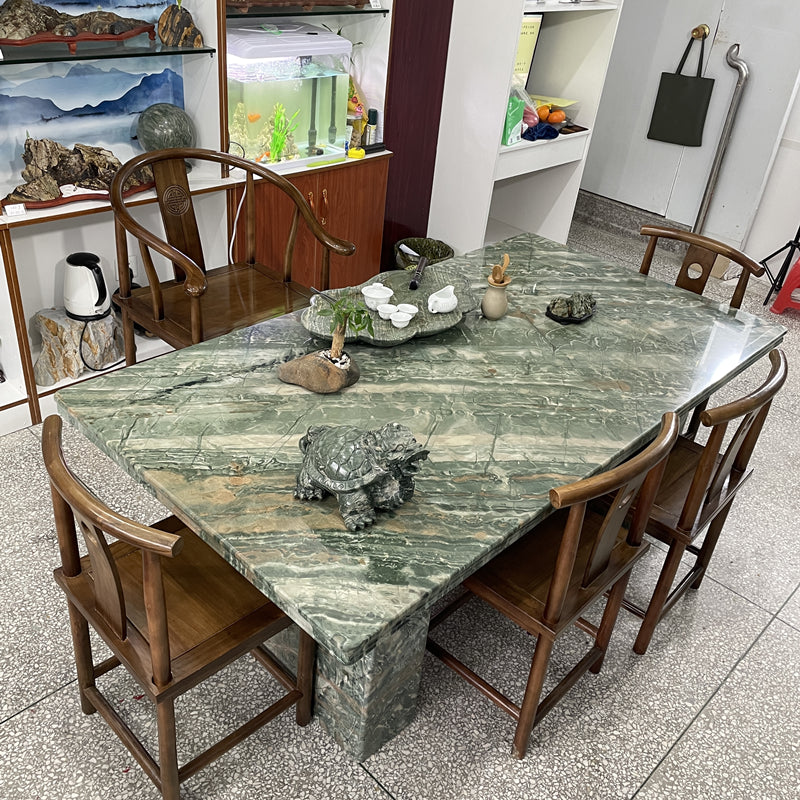 Stone Contemporary Style Dining Table Water Resistant in Green