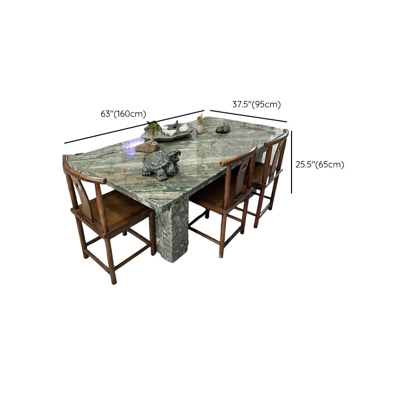 Stone Contemporary Style Dining Table Water Resistant in Green