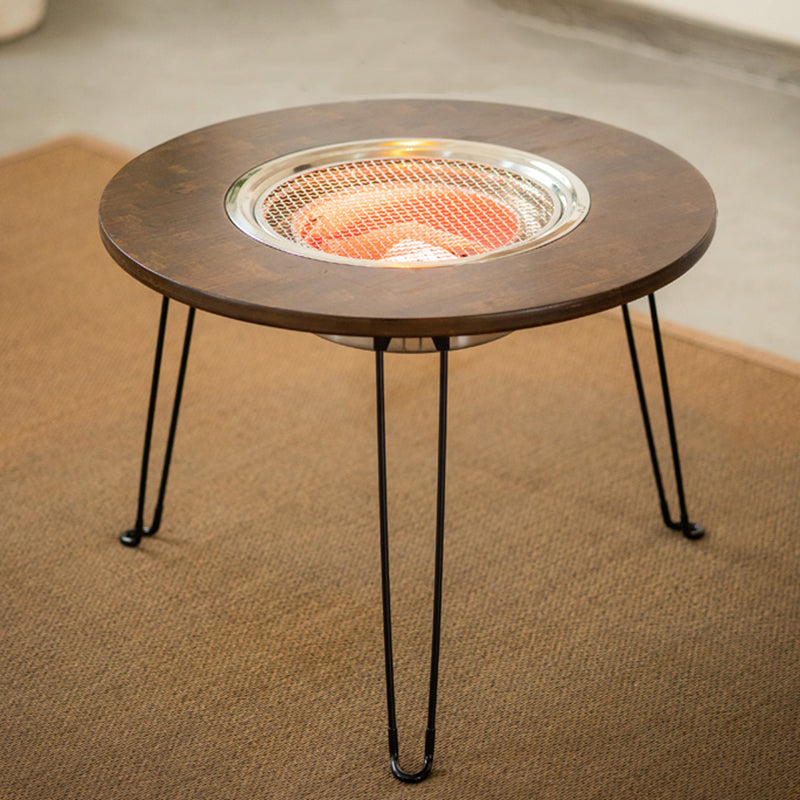 Contemporary Style Round Patio Table in Brown and Black for Home