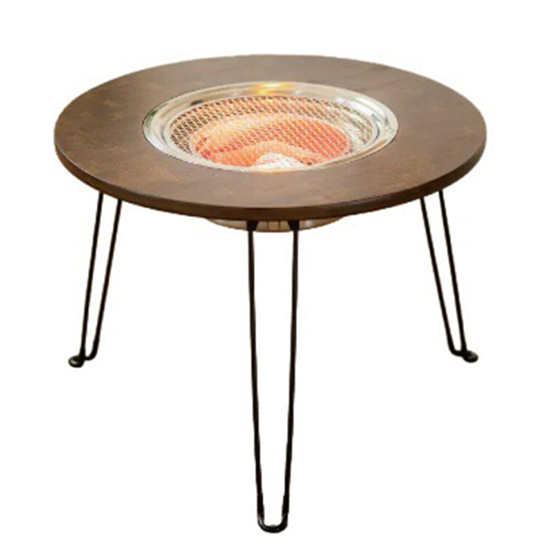 Contemporary Style Round Patio Table in Brown and Black for Home