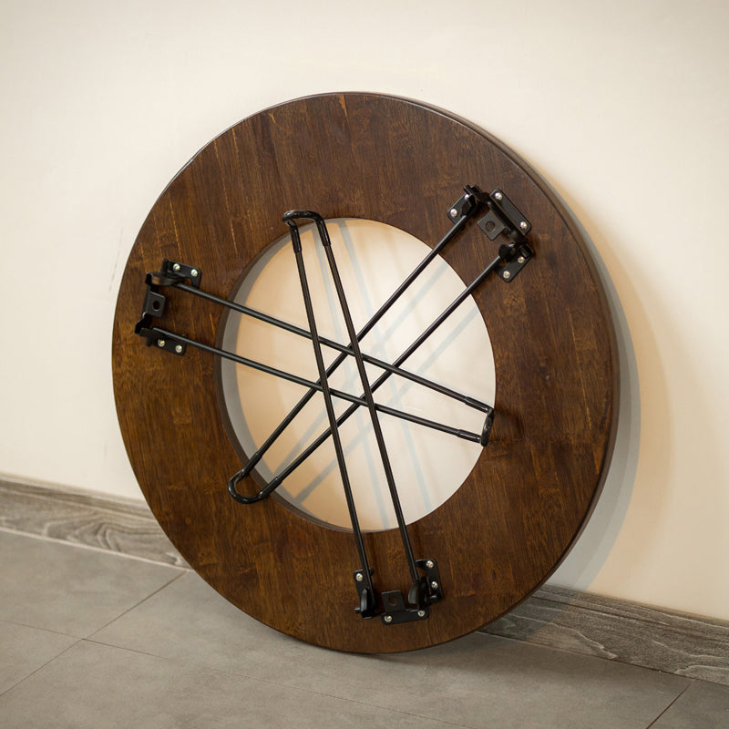 Contemporary Style Round Patio Table in Brown and Black for Home