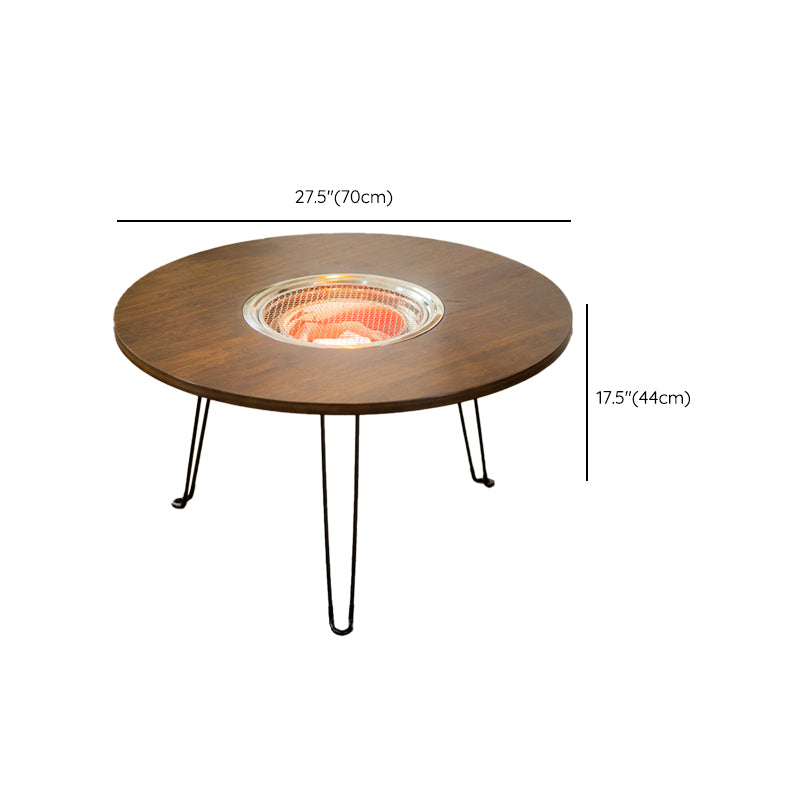 Contemporary Style Round Patio Table in Brown and Black for Home