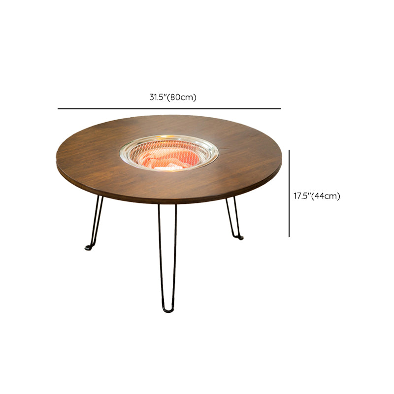 Contemporary Style Round Patio Table in Brown and Black for Home