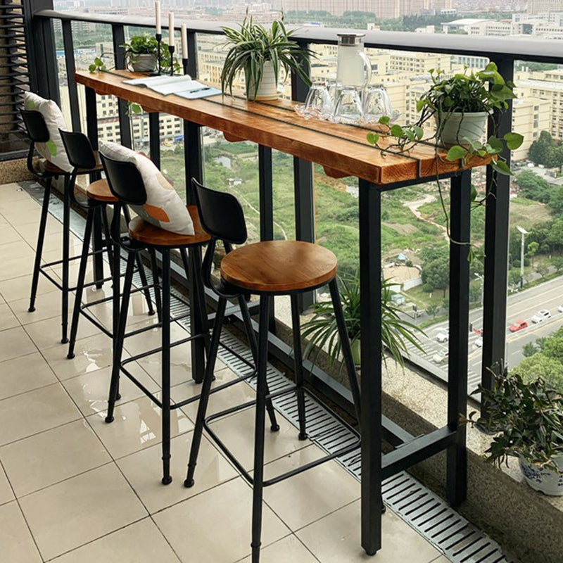 Contemporary Rectangle Patio Table Water Resistant in Brown and Black