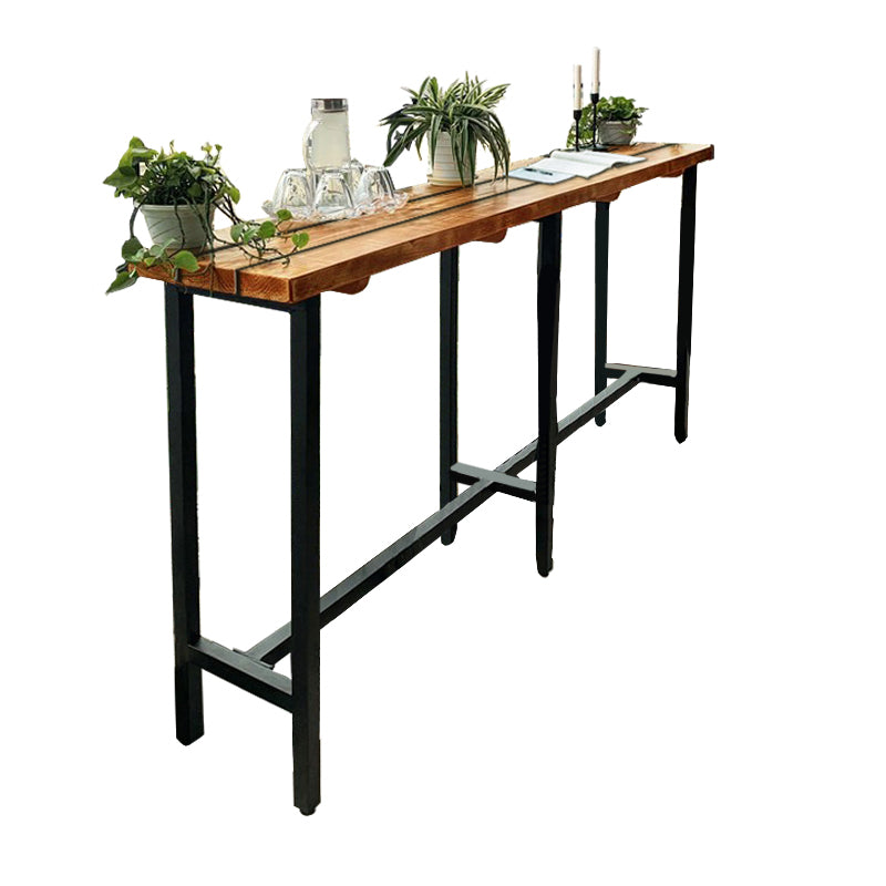 Contemporary Rectangle Patio Table Water Resistant in Brown and Black