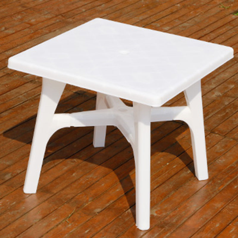 Contemporary Patio Table Plastic Round/Rectangle in White/Pink/Green/Blue with Umbrella Hole