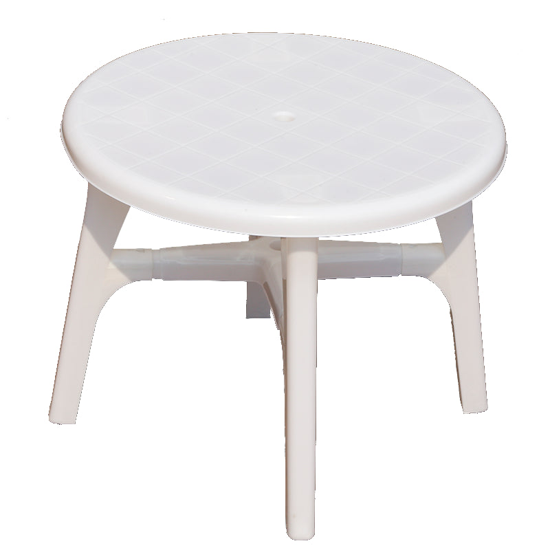 Contemporary Patio Table Plastic Round/Rectangle in White/Pink/Green/Blue with Umbrella Hole