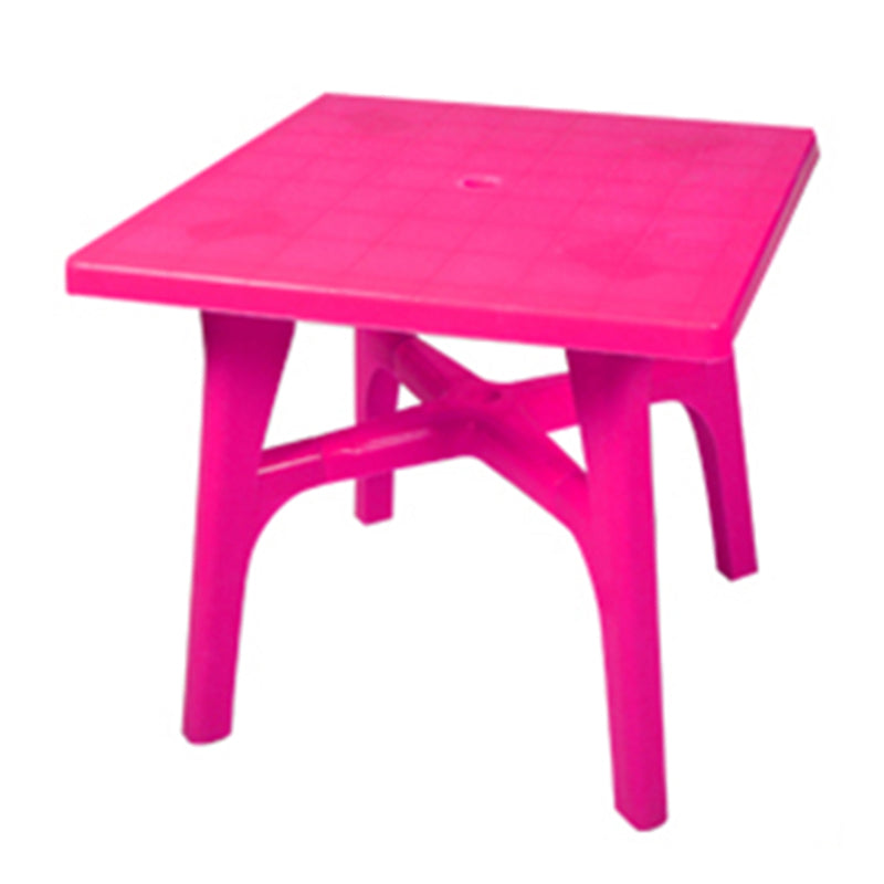 Contemporary Water Resistant Patio Table Plastic Rectangle/Round with Umbrella Hole