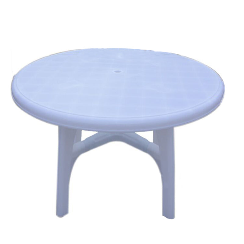 Contemporary Water Resistant Patio Table Plastic Rectangle/Round with Umbrella Hole