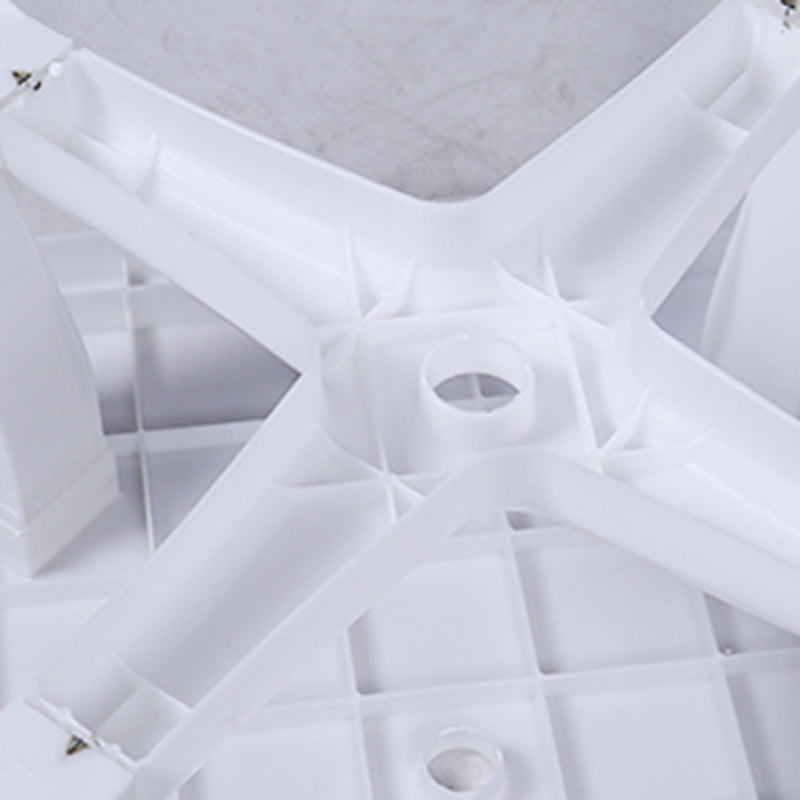 Contemporary Water Resistant Patio Table Plastic Rectangle/Round with Umbrella Hole