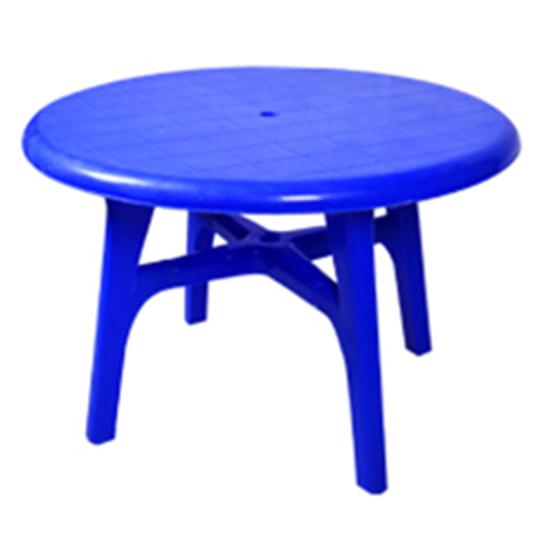 Contemporary Water Resistant Patio Table Plastic Rectangle/Round with Umbrella Hole