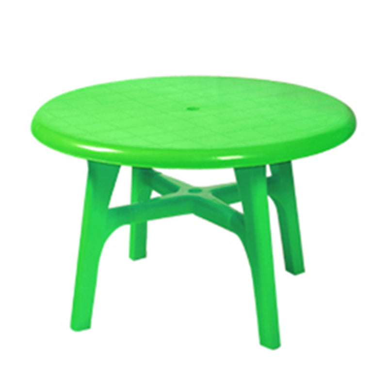 Contemporary Water Resistant Patio Table Plastic Rectangle/Round with Umbrella Hole