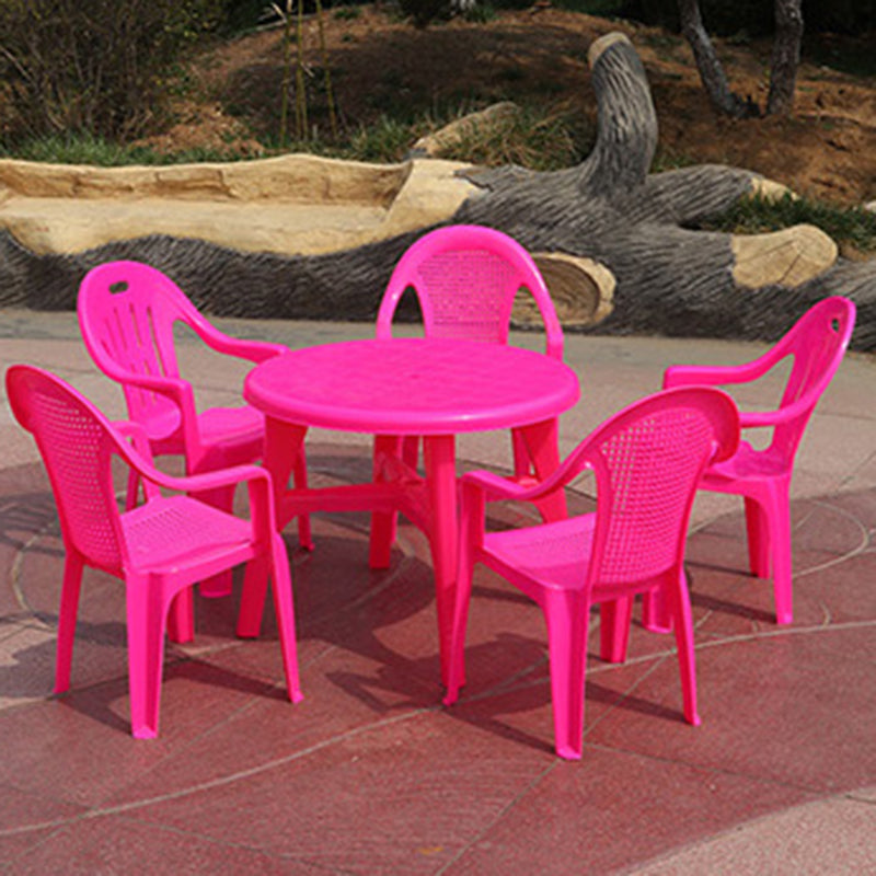 Plastic Water Resistant Patio Table Square /Round with Umbrella Hole