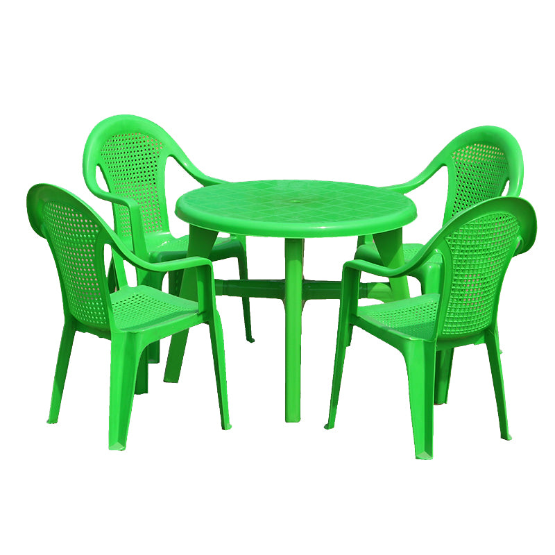 Plastic Water Resistant Patio Table Square /Round with Umbrella Hole