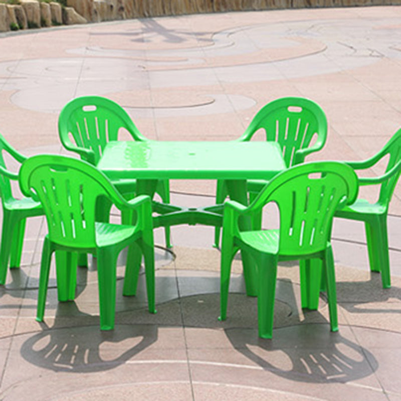 Plastic Water Resistant Patio Table Square /Round with Umbrella Hole