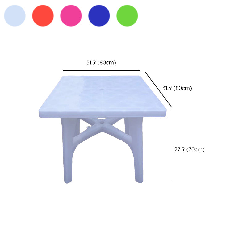 Plastic Water Resistant Patio Table Square /Round with Umbrella Hole