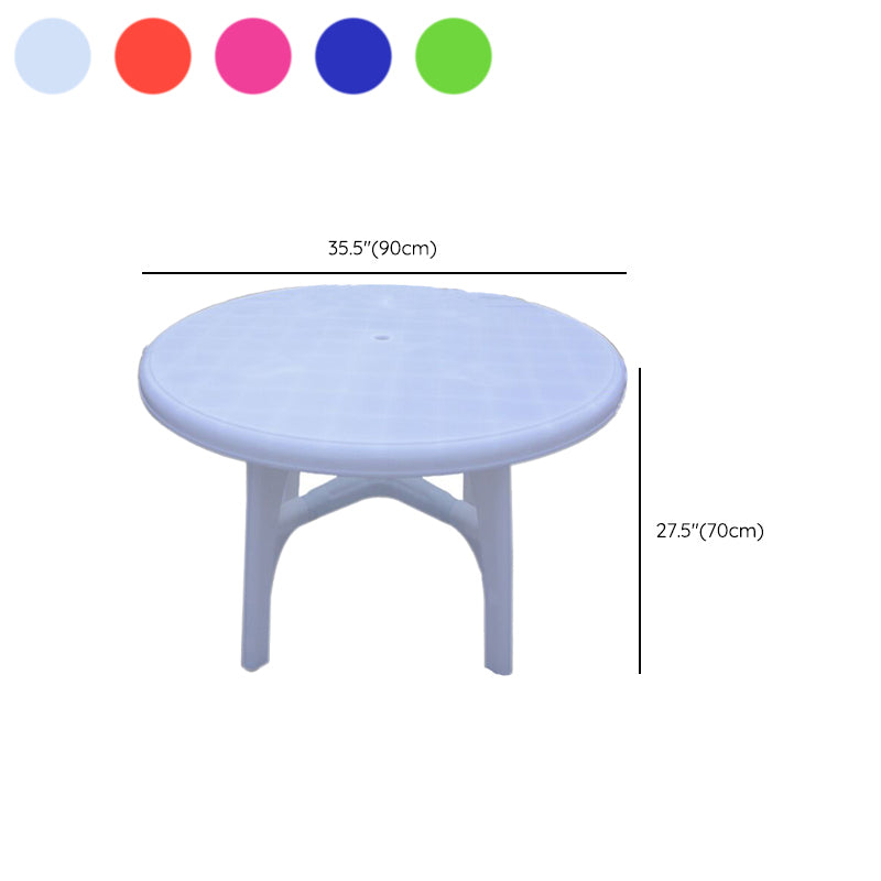 Plastic Water Resistant Patio Table Square /Round with Umbrella Hole