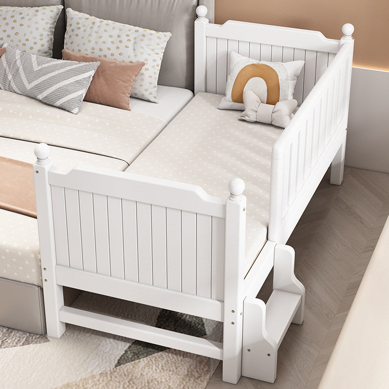 Farmhouse Beech Nursery Bed Solid Wood Baby Crib with Guardrails