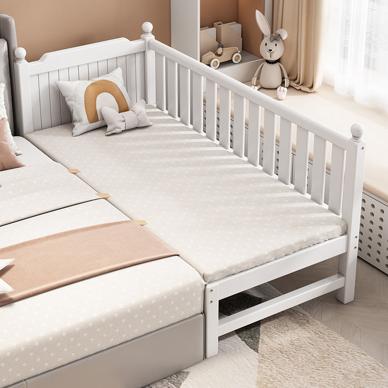 Farmhouse Beech Nursery Bed Solid Wood Baby Crib with Guardrails