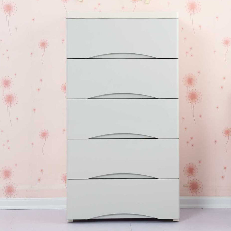 Vertical Kids Nightstand Scandinavian 5/6 Drawers Plastic Nursery Dresser for Home