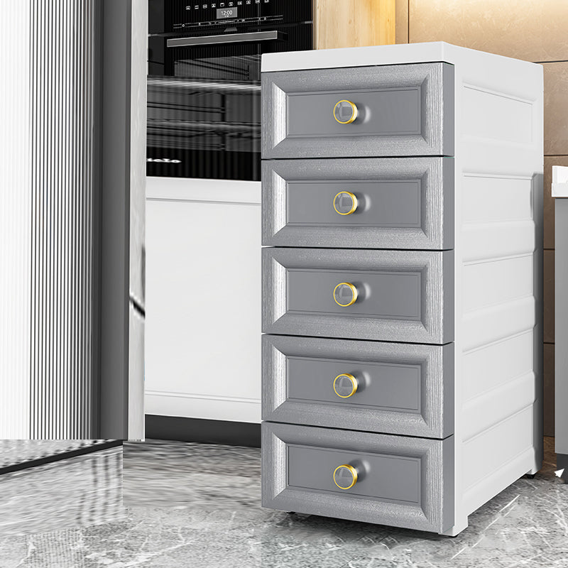 Scandinavian Kids Nightstand Plastic Nursery Dresser with 6/5 Drawers