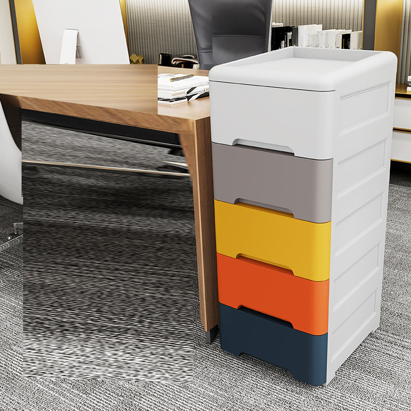 Scandinavian Kids Nightstand Plastic Nursery Dresser with 6/5 Drawers