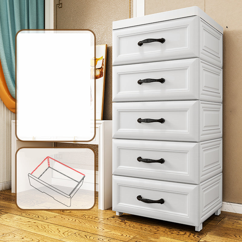 Scandinavian Kids Nightstand Plastic Nursery Dresser with 6/5 Drawers