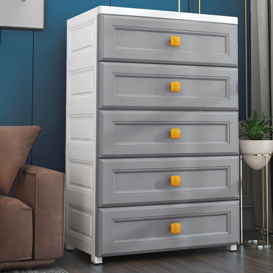 Scandinavian Vertical Plastic Kids Nightstand with Drawers for Bedroom