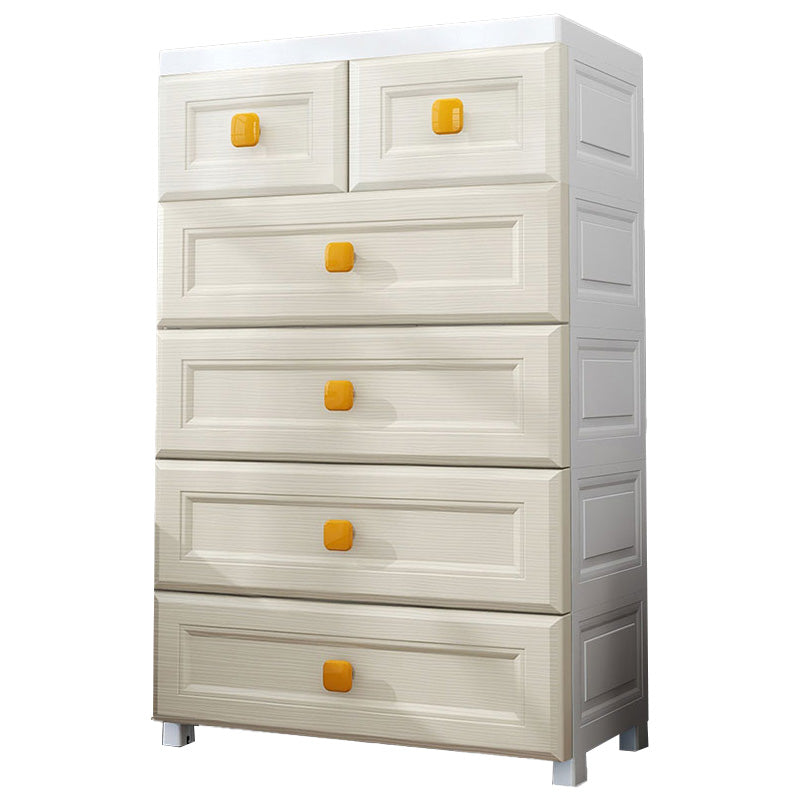 Scandinavian Vertical Plastic Kids Nightstand with Drawers for Bedroom