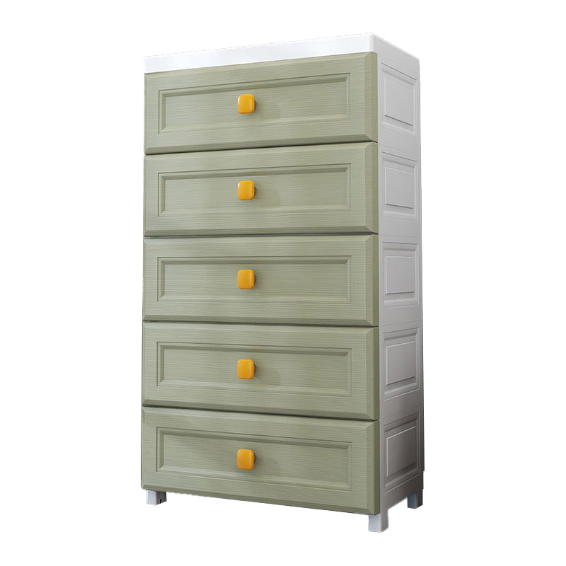 Scandinavian Vertical Plastic Kids Nightstand with Drawers for Bedroom