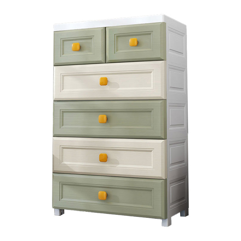 Scandinavian Vertical Plastic Kids Nightstand with Drawers for Bedroom