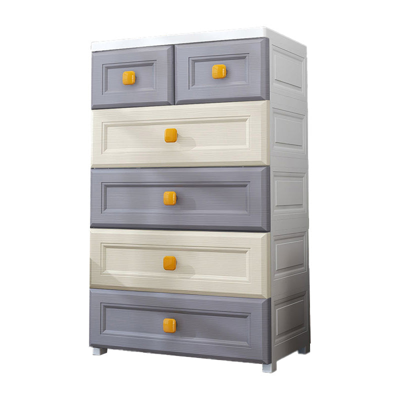 Scandinavian Vertical Plastic Kids Nightstand with Drawers for Bedroom