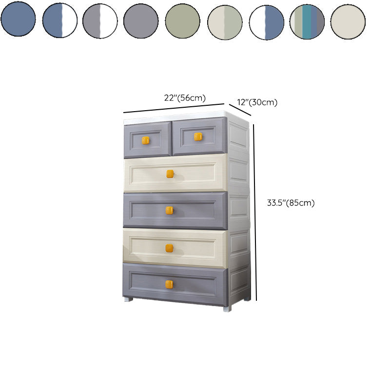 Scandinavian Vertical Plastic Kids Nightstand with Drawers for Bedroom