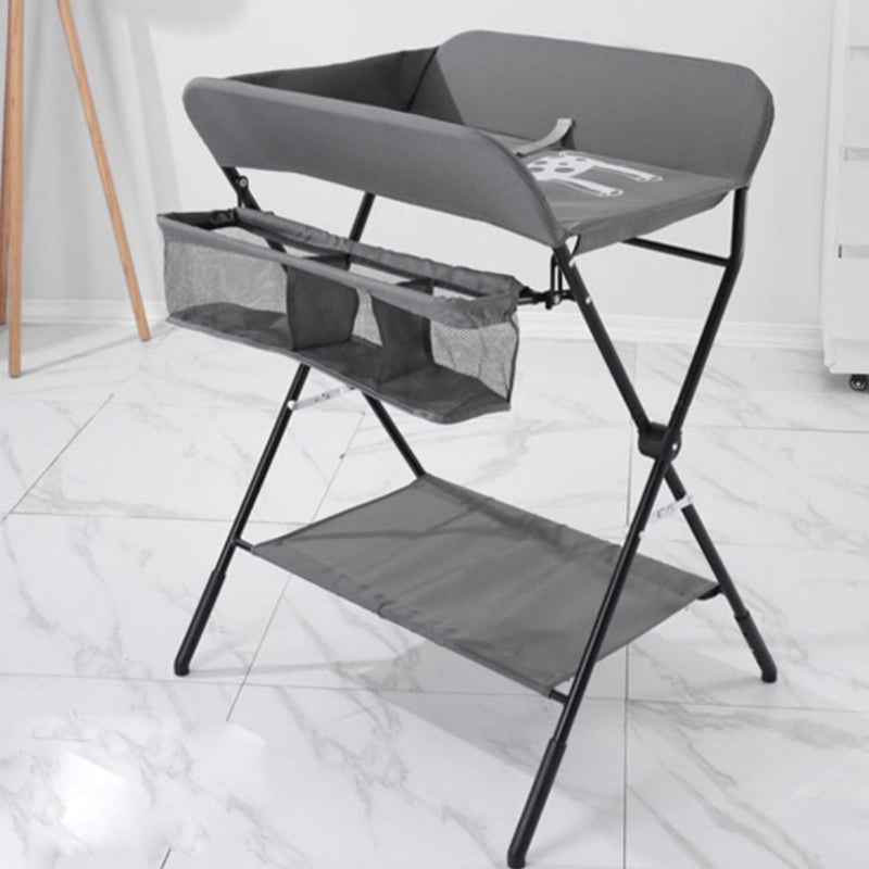 Contemporary Baby Changing Table with Storage Basket and Safety Belt